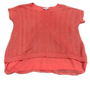 Christopher &  Banks Coral Split Back Sweater XL